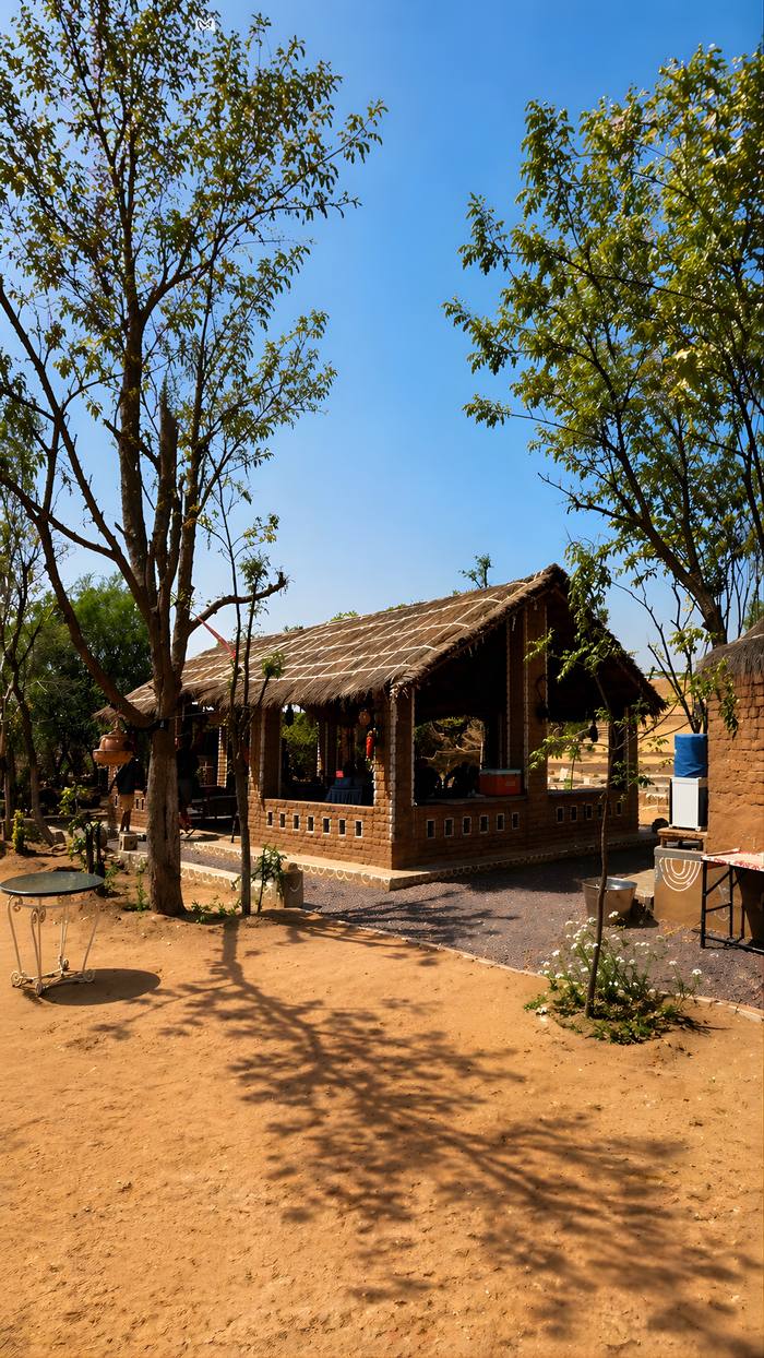 Open-air thatched pavilion for private functions